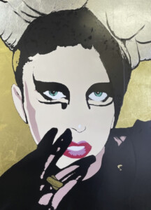 《レディガガ2》アルミ板にシルクスクリーン 2021 縦67cm×横47cm 非売品 / "Lady Gaga 2" Silkscreen on alm 2021 H=35inXW=10in Not for sale