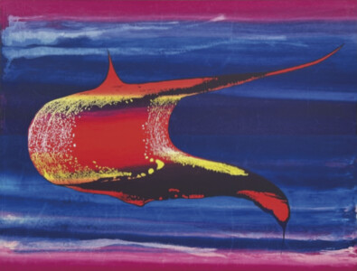 《瑞光》アルミ板にシルクスクリーン 2010 縦157cm×横227cm 販売価格¥7,500,000(税込、国内配達料込み) / "Sacred light" Silkscreen on alm 2010 H=62inXW=90in Selling Price $51,000