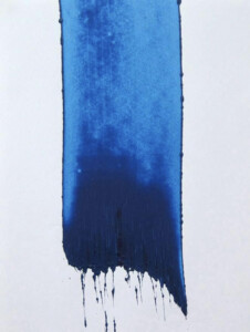 《青の一撃》紙に油彩 2012 縦75cm×横45cm 販売価格¥150,000(税込、国内配達料込み) / "Blue Blow" Oil paint on Paper 2002 H=-inXW=-in Selling Price $1,000 Limite to 25 pieces Order works