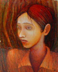 ブラウスの女 タイトル『ブラウスの女』2001年製作 油彩