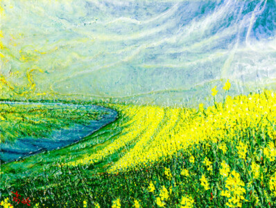 遠賀川 タイトル『遠賀川』2000年製作 油彩