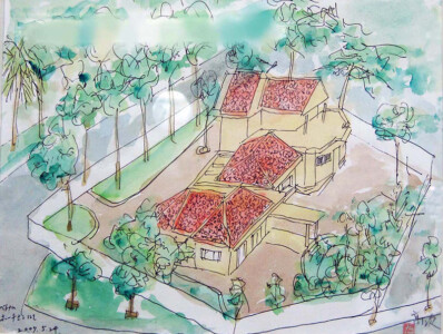 ホーチミンの家 タイトル『ホーチミンの家』2007年製作 水彩画