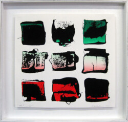 街 作品名:街/価格応談/品番 S-19:紙・シルクスクリーン/100部限定/2011年制作/サイズ:本体36x39cm、額寸48x50x4cm(アクリルカバー付き)/状態良好/お届けまで約2~3週間