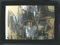 Cosmic 作品名:Cosmic/非売品/品番 S-23:紙・シルクスクリーン・ドローイング・コラージュ/2007年制作/鉛筆にて左下に題名・右下にサイン/サイズ:本体41x59cm、額寸54x72x4cm/状態良好