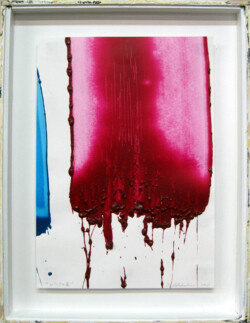 ピンクと青 作品名:ピンクと青/価格応談/品番 S-33:紙・ドローイング/1点もの/2011年制作/鉛筆にて左下に題名・右下にサイン/サイズ:本体34x24cm、額寸43x33x4cm/状態良好/お届けまで約2週間